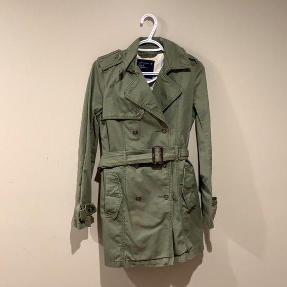 American Eagle Green Trench - Women’s Size Small - Picture 2 of 8